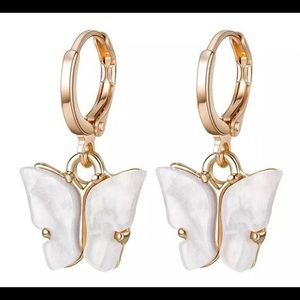 NWT Butterfly Dangle Loop Earrings